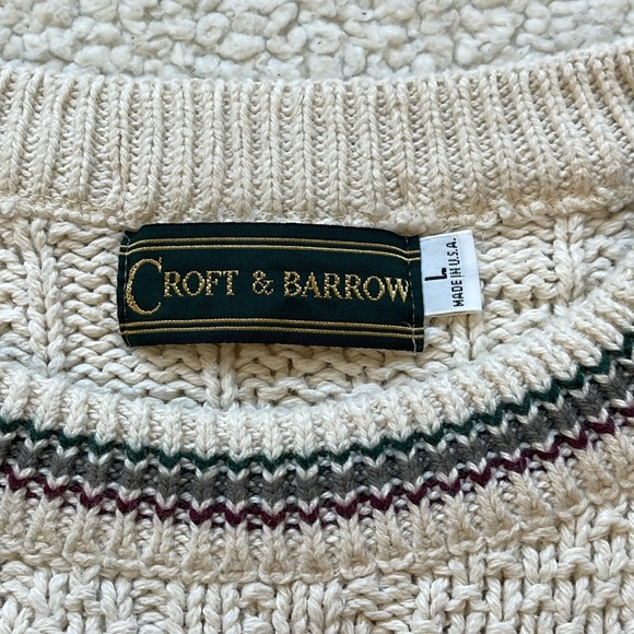 Vintage 90s Croft & Barrow 3D Knit Embroidered Flying Duck Crewneck Sweater - Picture 4 of 7